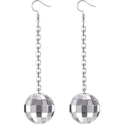 Rave Envy Disco Ball Earrings for Women - 70's Halloween Disco Outfits Costume Accessories For Men - Choice of Color Gold One Size | Target