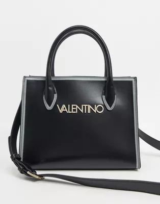 Valentino by Mario Valentino Mayor tote bag with logo contract strap in black | ASOS (Global)
