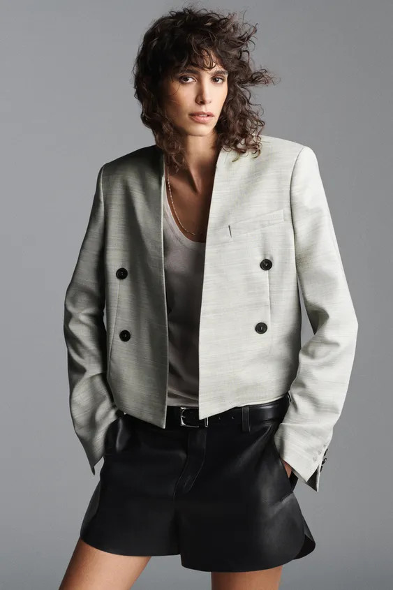 LIMITED EDITION ZW COLLECTION CROPPED BLAZER | Zara US