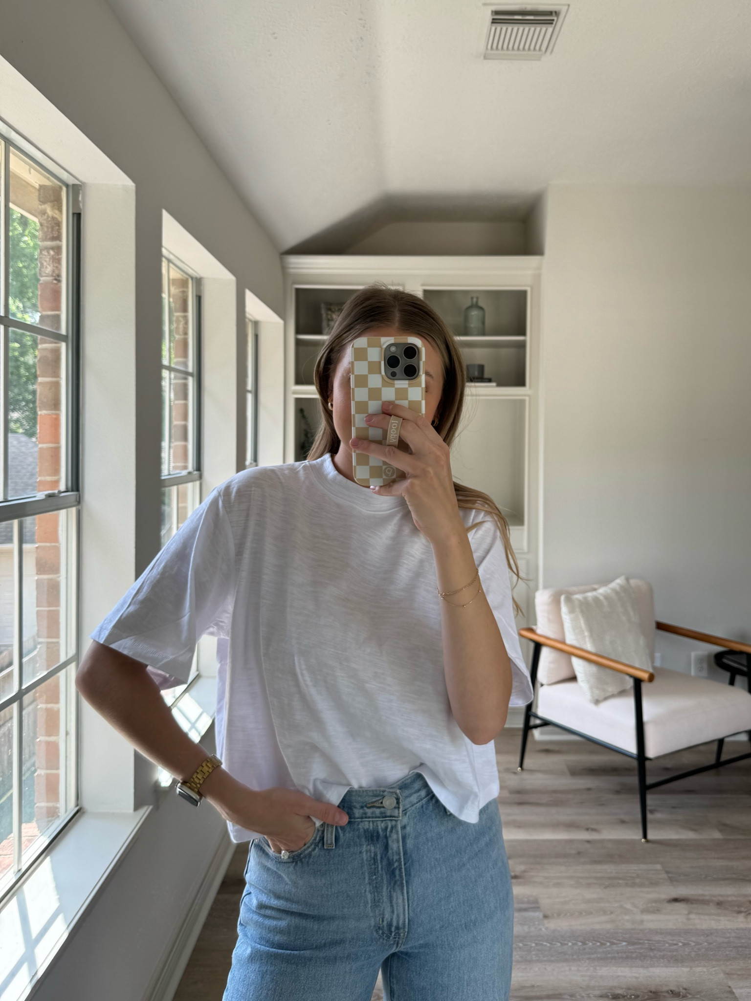 Amazon spring basics! Wearing a M in boxy tee, I also have in size S. Needs nude undergarments! Size 26 in jeans. 

#LTKstyletip #LTKSeasonal