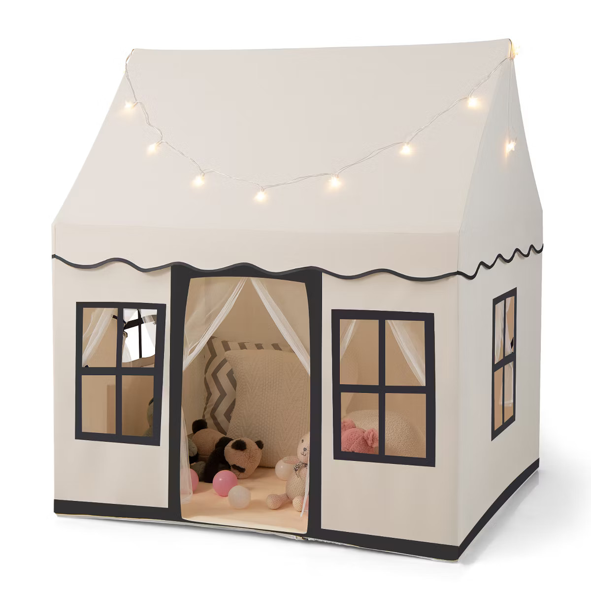 Costway Kids Play Castle Tent Large Playhouse Toys Gifts w/ Star Lights Washable Mat | Target