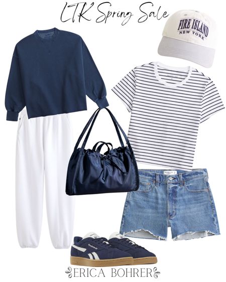 Casual weekend outfit ideas for spring and summer.  I love the navy blue striped shirt and sneakers!

#LTKSpringSale #LTKSeasonal