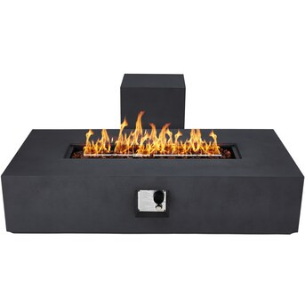 UPHA 56-in W 50000-BTU Dark Gray Portable Concrete Propane Gas Fire Pit | Lowe's