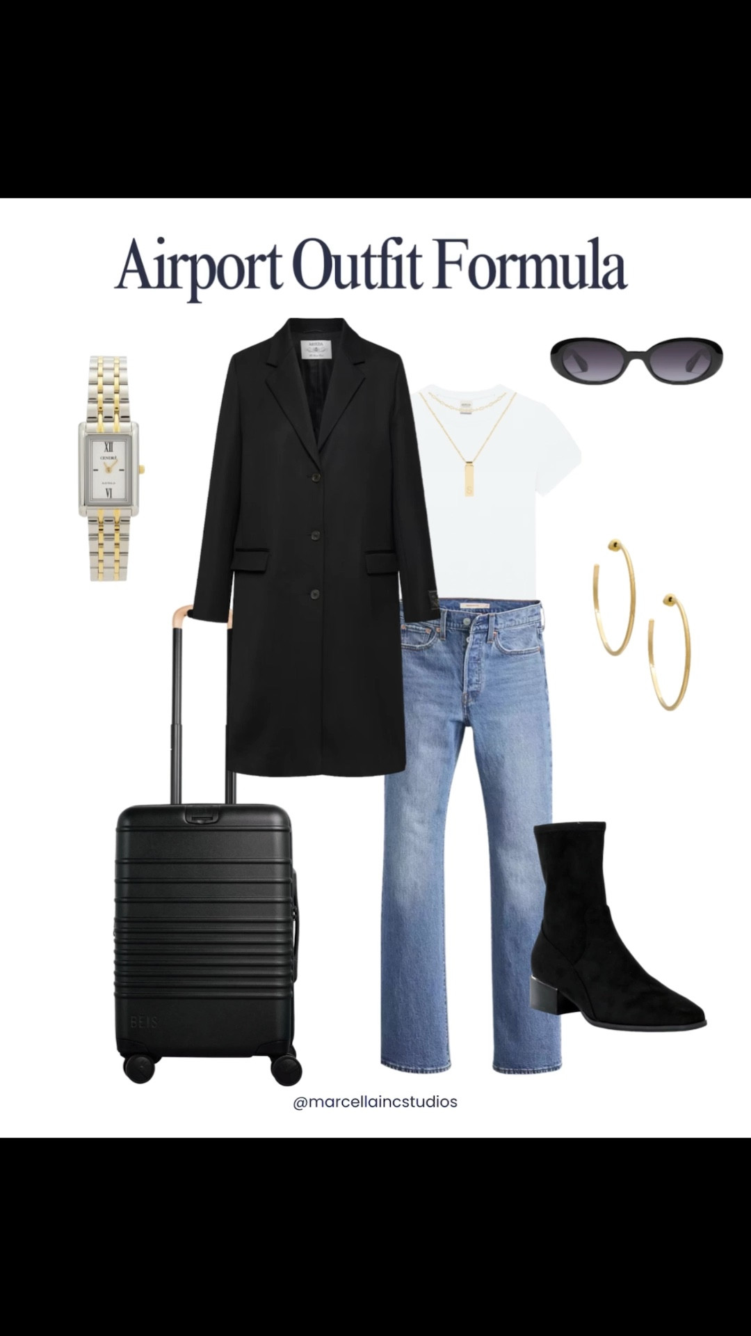 Chic, airport outfit for business travelers or to elevate your look. 🛫✈️ #airportoutfit #traveloutfit #levis #blackboots

#LTKootd #LTKTravel