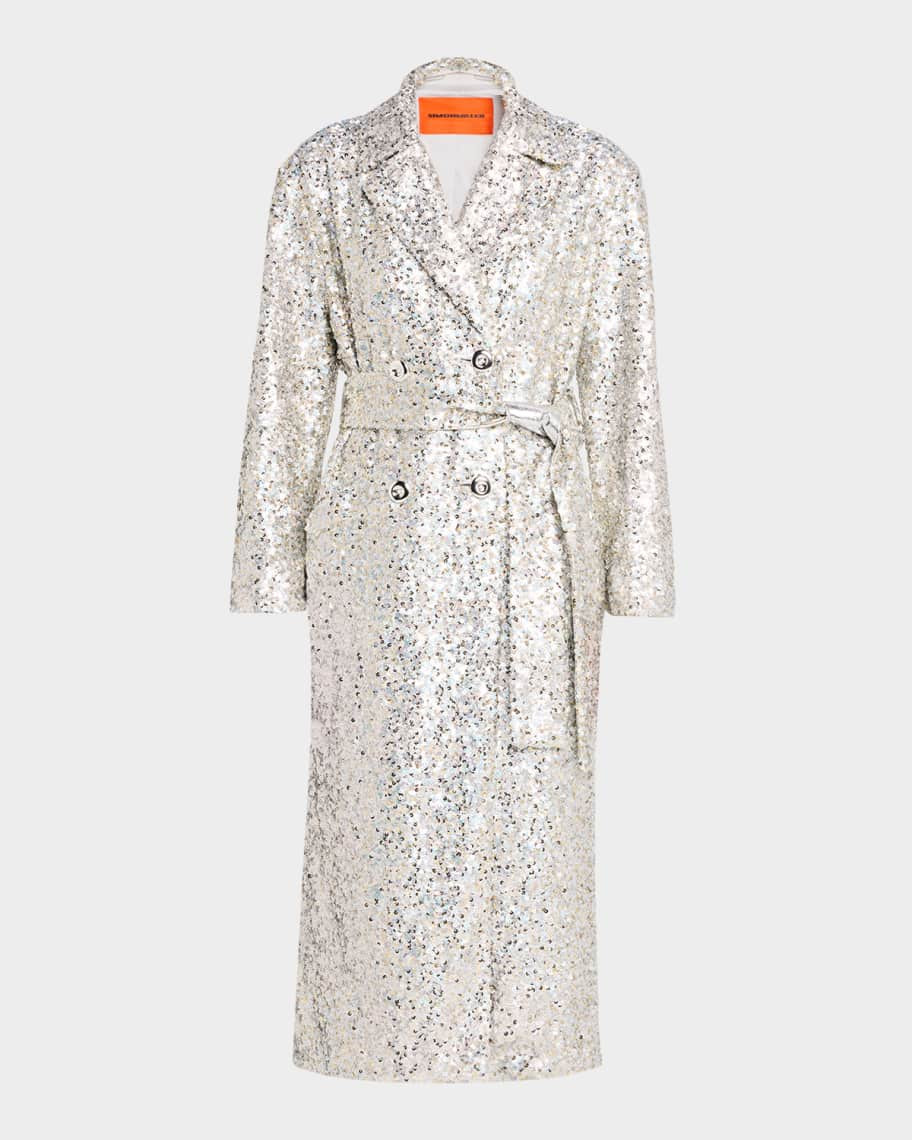 SIMONMILLER Rhodes Sequined Trench Coat | Neiman Marcus