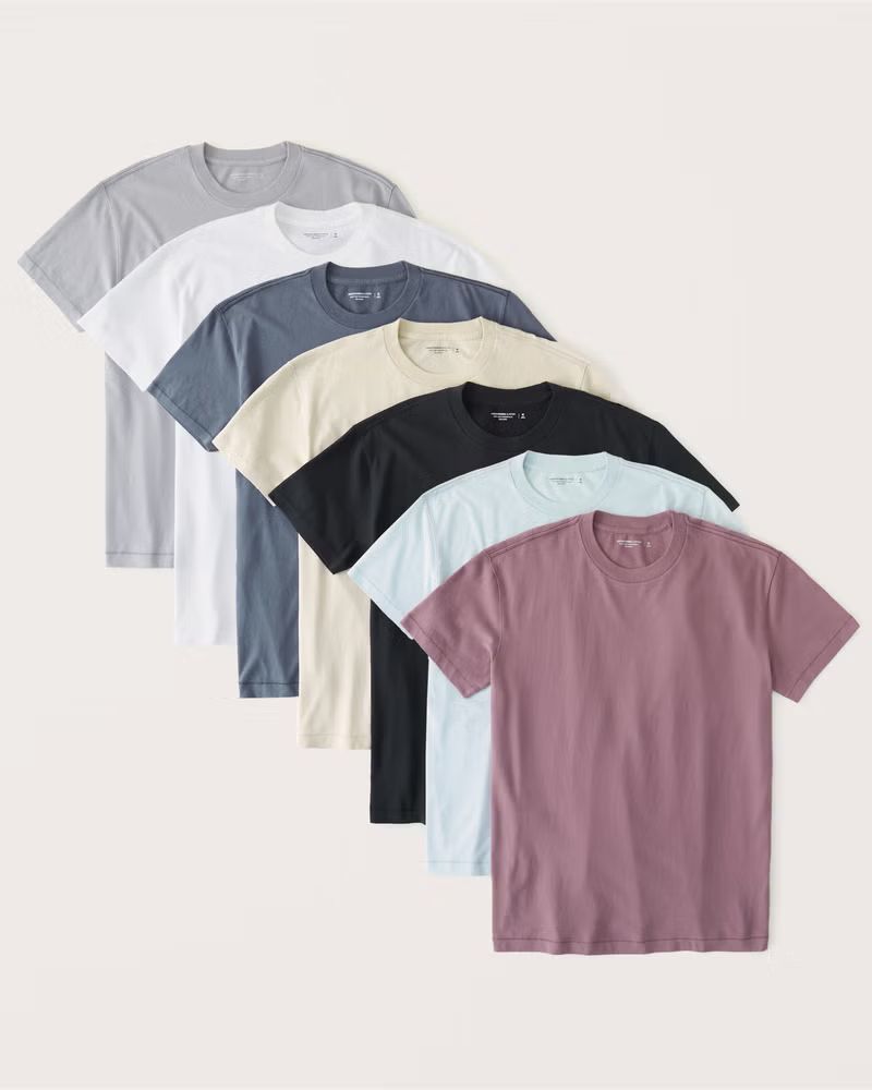 7-Pack Essential Relaxed Crew Tee | Abercrombie & Fitch (US)