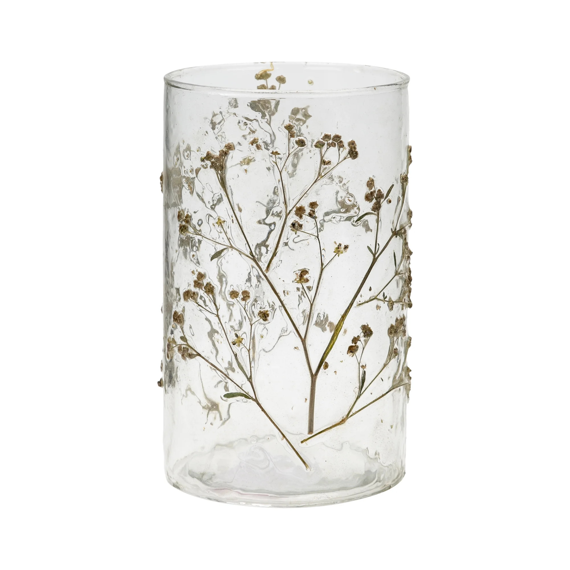 Mainstays Decorative Dried Floral Glass Vase, 7.75" | Walmart (US)