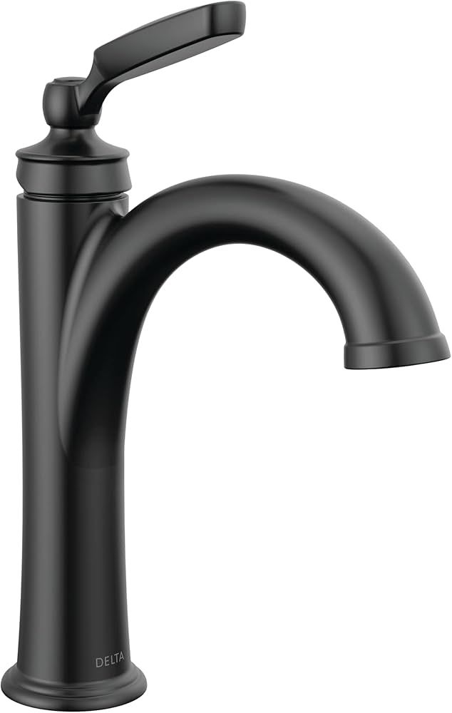 Delta Faucet Woodhurst Matte Black Bathroom Faucet, Single Hole Bathroom Faucet, Single Handle Ba... | Amazon (US)