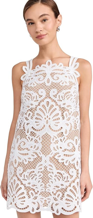 Women's White Guipure Lace Mini Dress | Amazon (US)