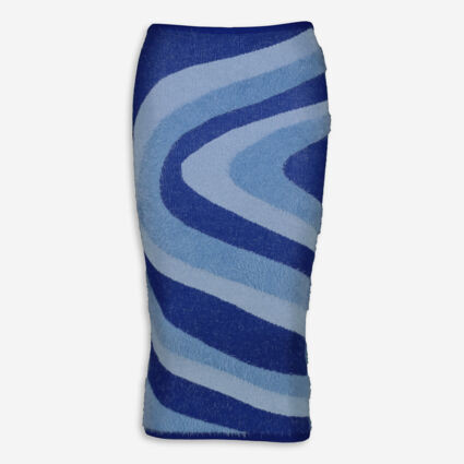 Blue Swirl Knitted Midi Skirt | TK Maxx