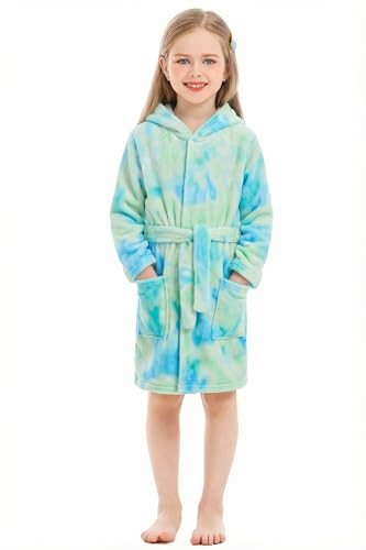 XINNE Unisex Baby Tie Dye Robe for Kids, Hooded Bathrobe Kids Robes Dressing Gown for Boys Girls | Amazon (US)