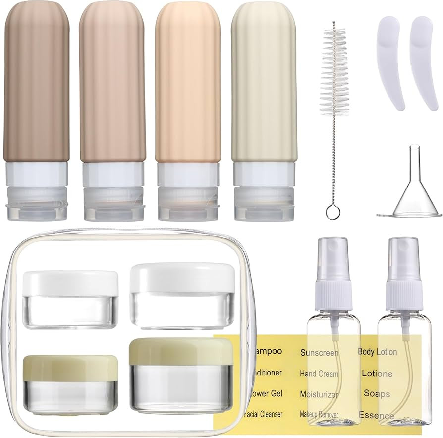 16 Pack Travel Bottles Set for Toiletries, Leakproof Travel Containers for Toiletries TSA Approve... | Amazon (US)