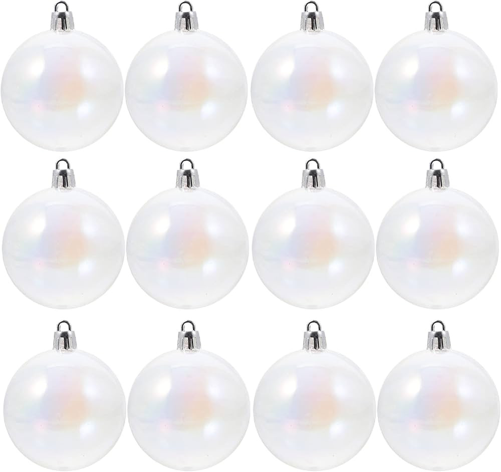 Toddmomy 12Pcs Shatterproof Clear Christmas Ball Ornaments Iridescent Christmas Balls Christmas T... | Amazon (US)