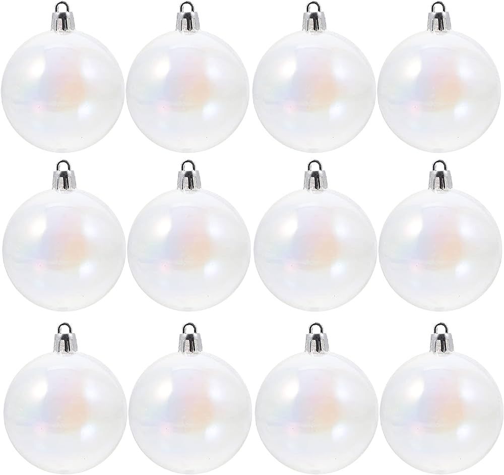 Toddmomy 12Pcs Shatterproof Clear Christmas Ball Ornaments Iridescent Christmas Balls Christmas T... | Amazon (US)