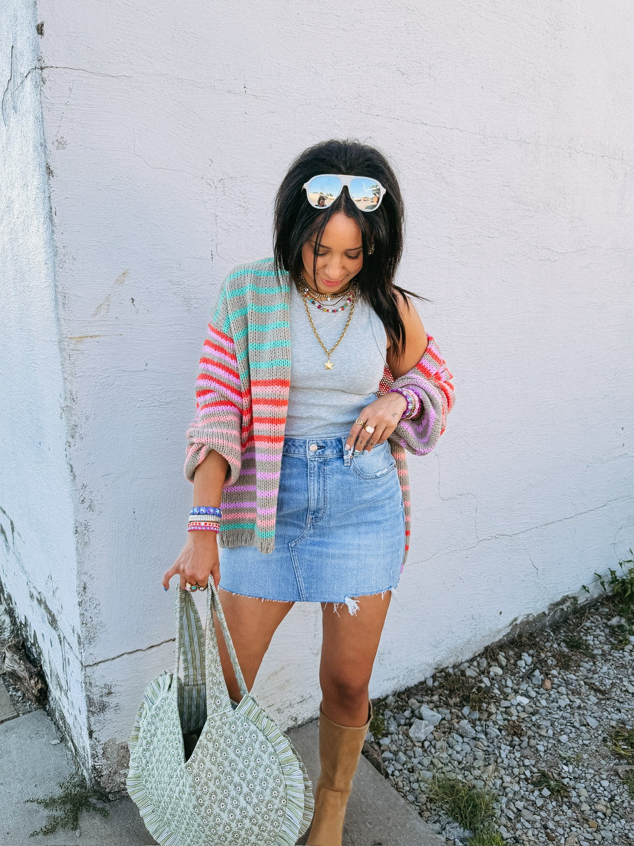can't get enough stripe cardigan | Etta+East