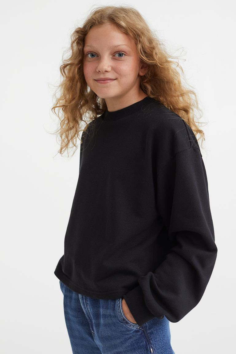 Boxy Sweatshirt - Black - Kids | H&M US | H&M (US + CA)