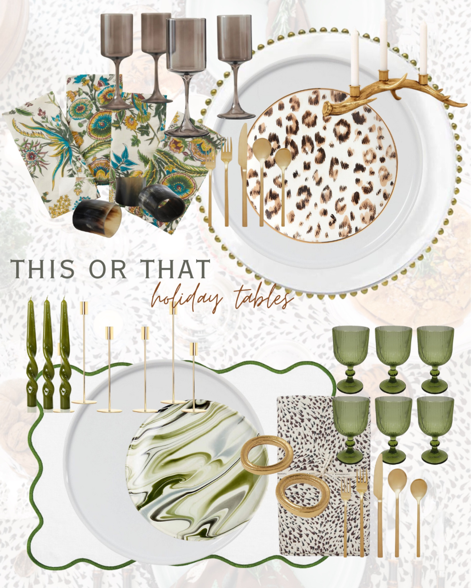 This or That // Holiday Tables! Love these schemes that have a little fun / a little classic / and work for lots of upcoming entertaining needs! 

#LTKHoliday #LTKhome #LTKparties
