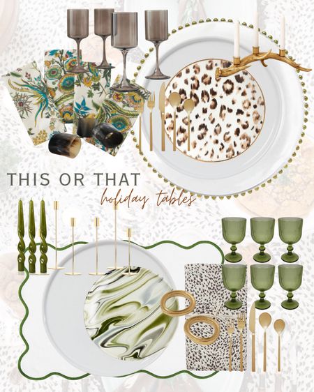 This or That // Holiday Tables! Love these schemes that have a little fun / a little classic / and work for lots of upcoming entertaining needs! 

#LTKHoliday #LTKhome #LTKparties