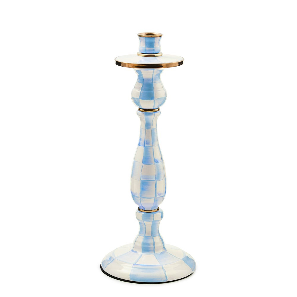 Sky Check Large Candlestick | MacKenzie-Childs