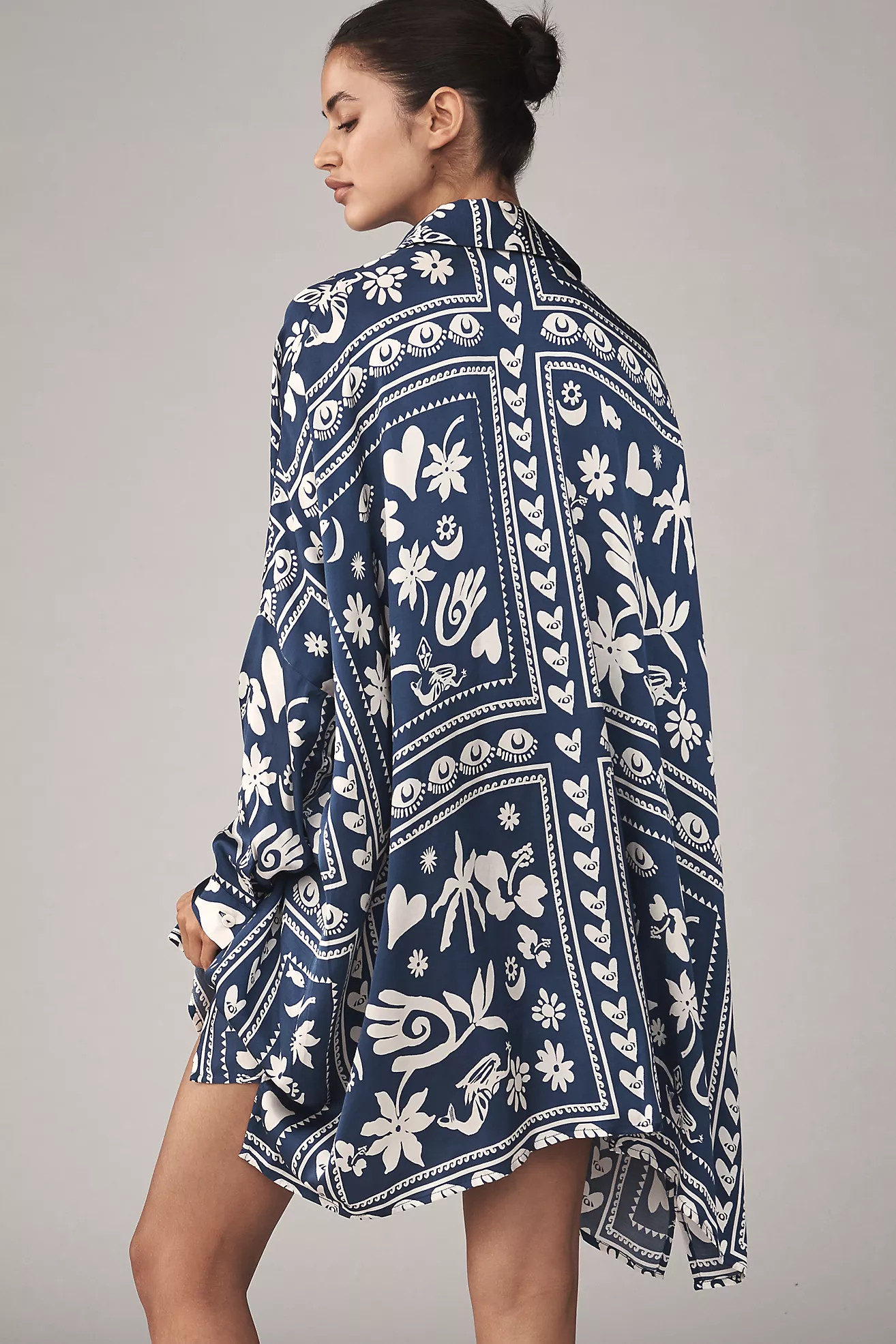 Corey Lynn Calter Long-Sleeve Printed Mini Shirt Dress | Anthropologie (US)