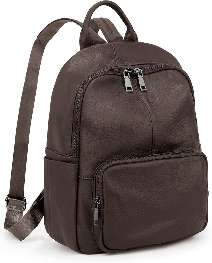 YALUXE Women’s Genuine Leather Small Fashion Backpack Purse with Multiple Pockets | Amazon (US)