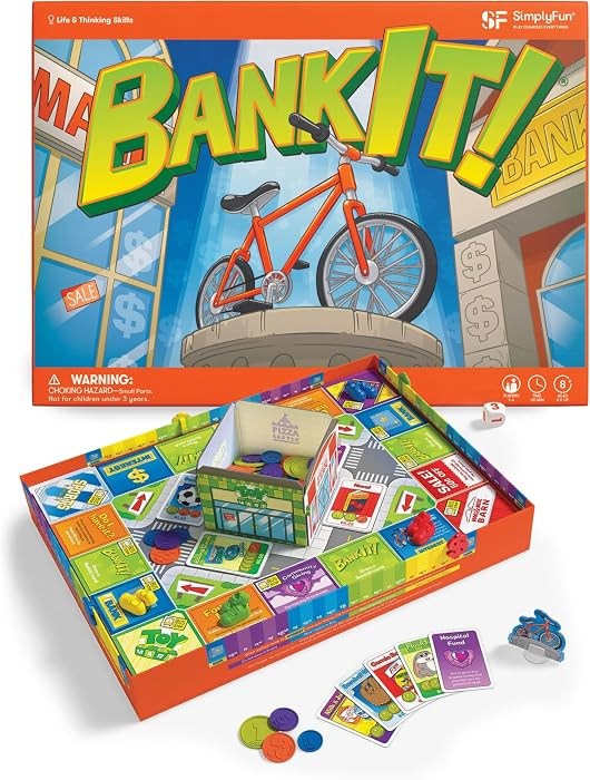 SimplyFun BankIt! - Money Game for Kids - Learn to Save, Spend, Donate, Earn Bank Interest and Mo... | Amazon (US)