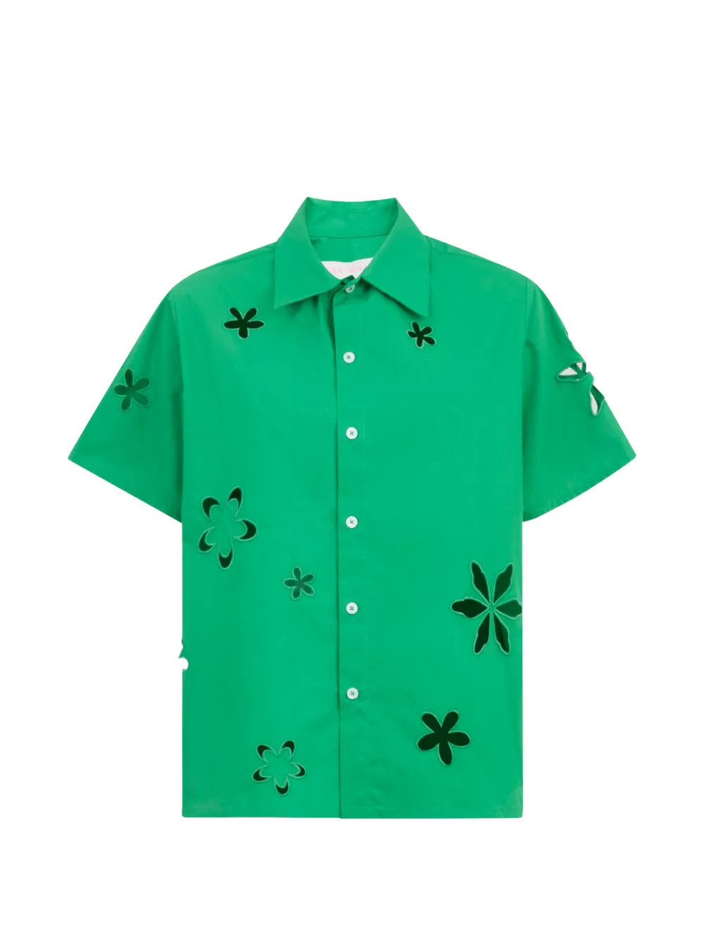 Mira Mikati cut-out flower shirt - Green | Farfetch Global
