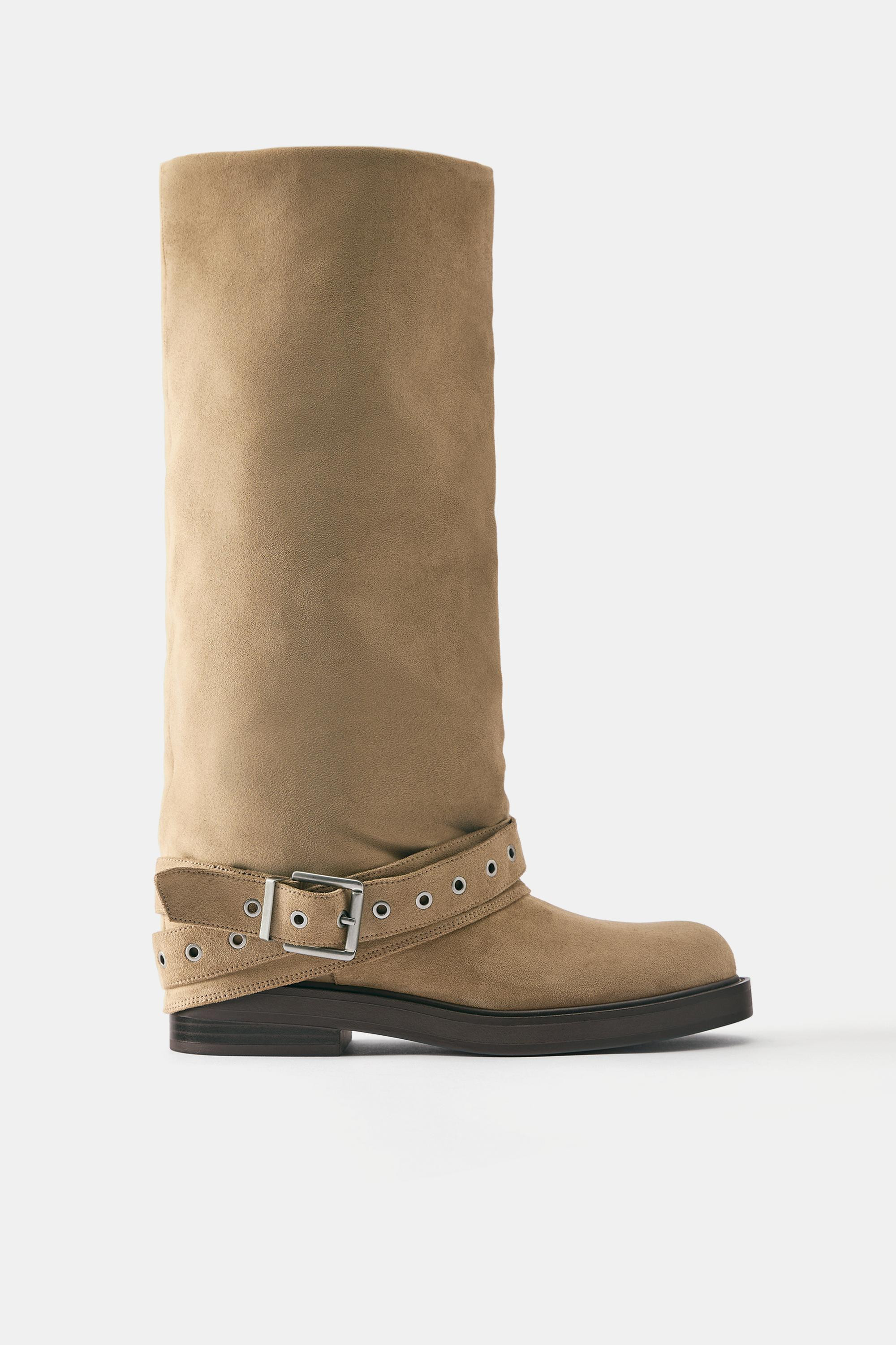 Flat footed leggings boots with buckle | Pull&Bear United Kingdom | PULL and BEAR UK
