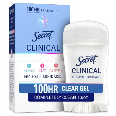 Secret Clinical 100HR Antiperspirant Deodorant for Women, Sweat & Odor Protection, Pro-Hyaluronic Acid, Clear Gel - Clean Lavender - 1.6oz | Target