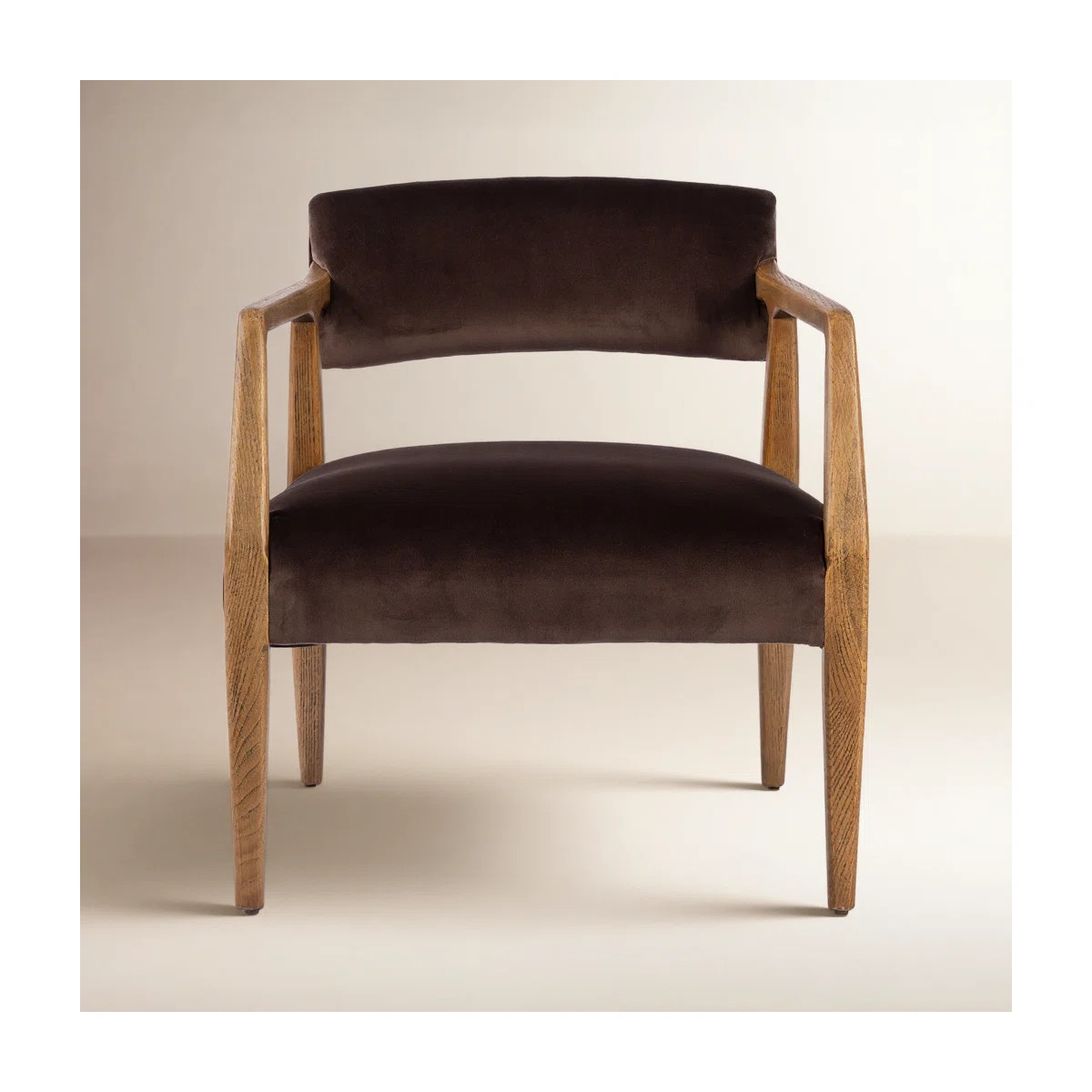 Berthe Solid Oak Wood Armchair with Square Arms | Wayfair North America