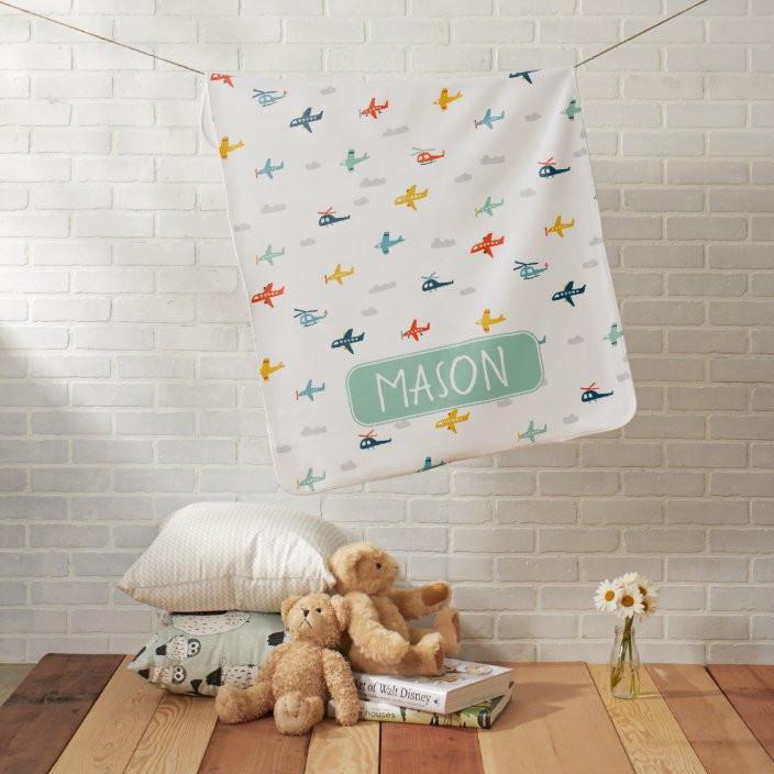 Colorful Personalized Planes Baby Blanket | Zazzle.com | Zazzle
