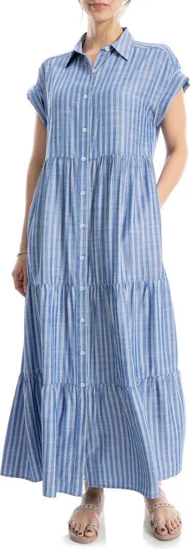 MAX STUDIO Tiered Maxi Shirtdress | Nordstromrack | Nordstrom Rack