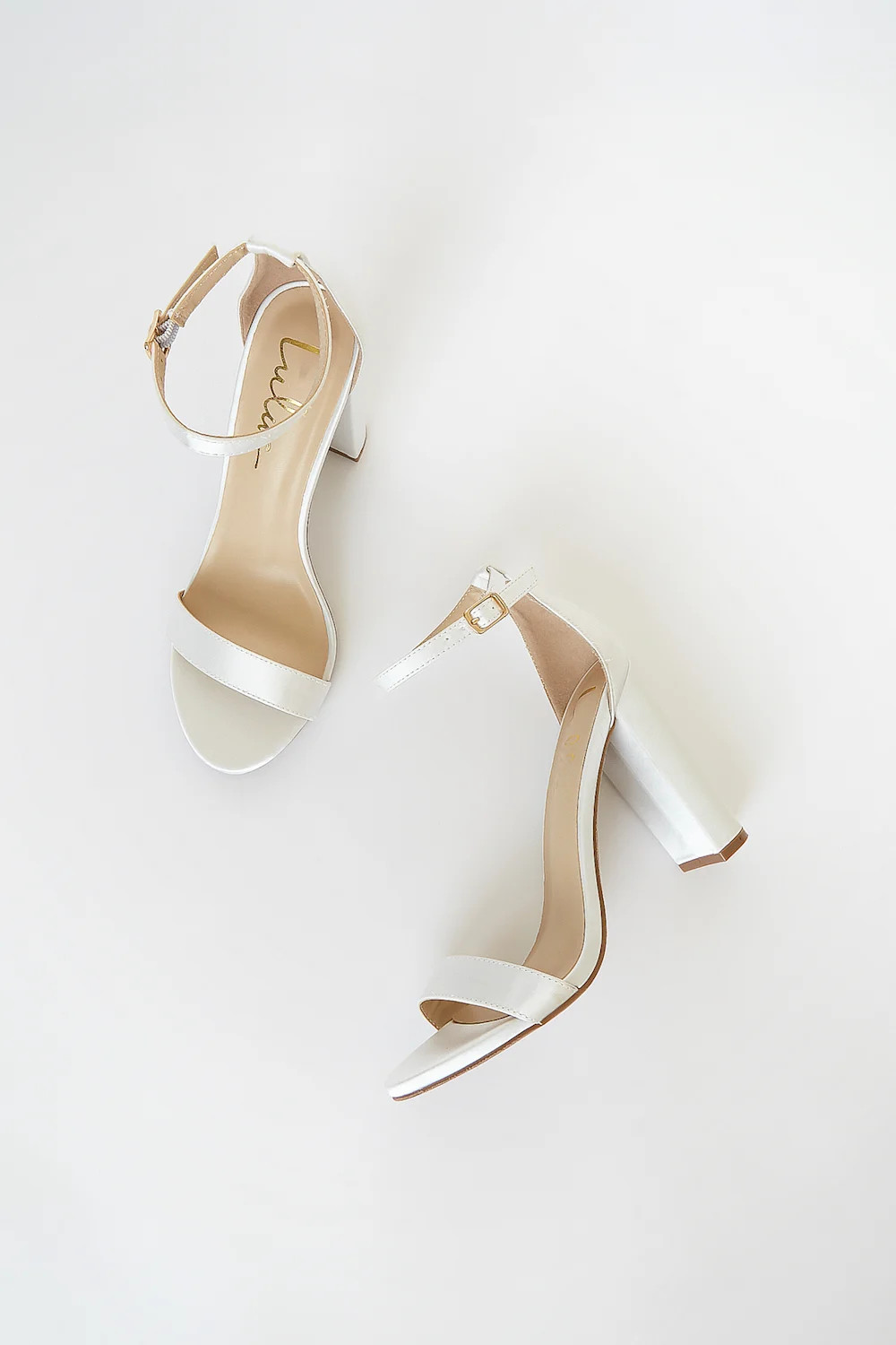 Taylor Ivory Satin Ankle Strap Heels | Lulus (US)