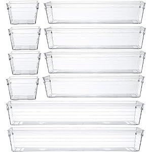 Backerysupply Clear Plastic Drawer Organizer Tray for Vanity Cabinet (Set of 10),Storage Tray for... | Amazon (US)