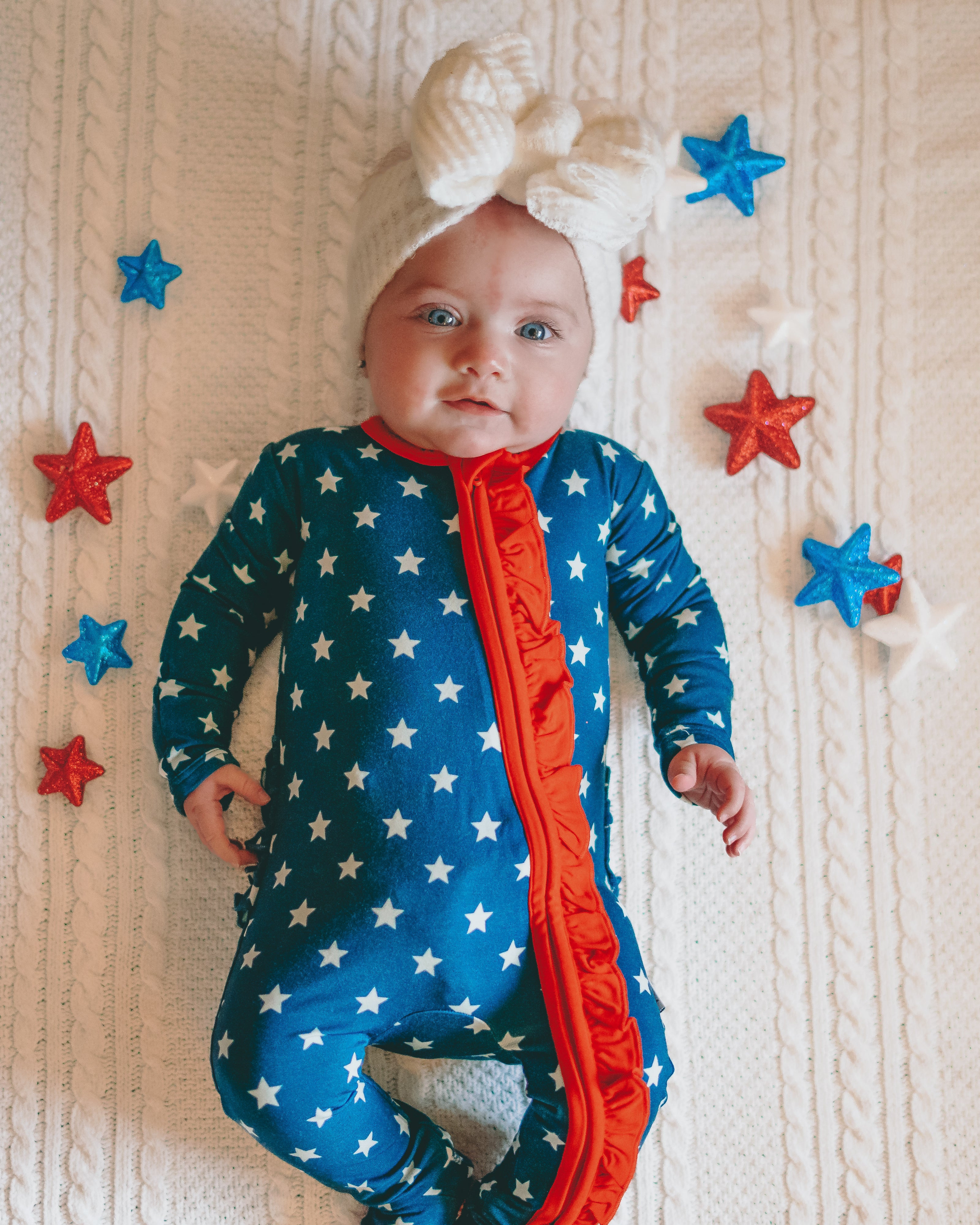 Stars and Tykes Ruffle Footie Snoozer | Fletch
