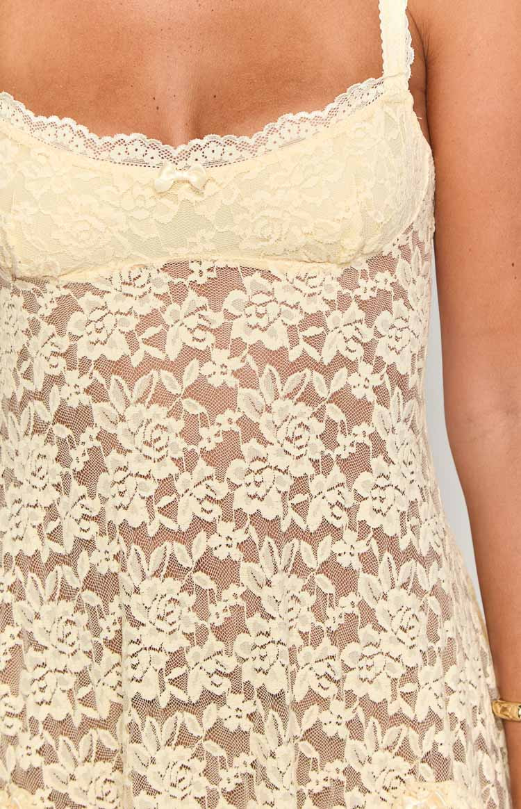 All Mine Cream Lace Mini Dress | Beginning Boutique (US)