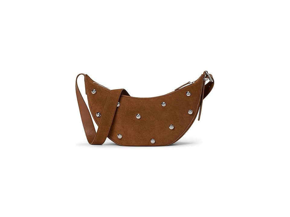 Madewell Stud Essentials Crescent Sling In Suede Shoulder Women's Handbags Dried Acorn, Leather/Suede | Zappos