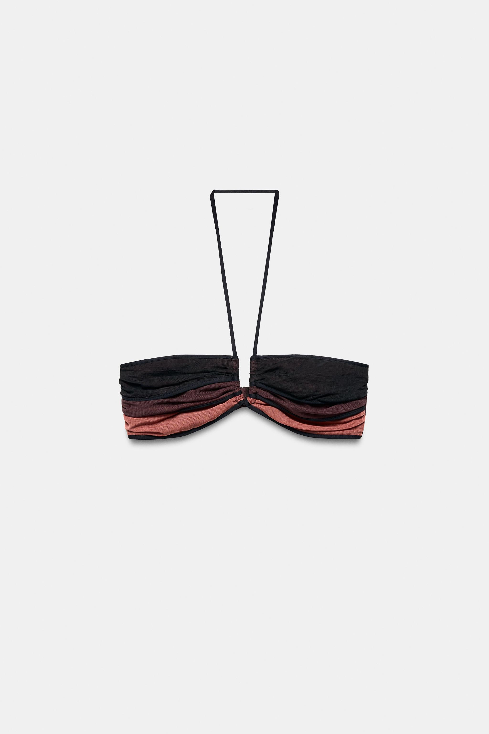 COMBINED TULLE BANDEAU BIKINI TOP | Zara US