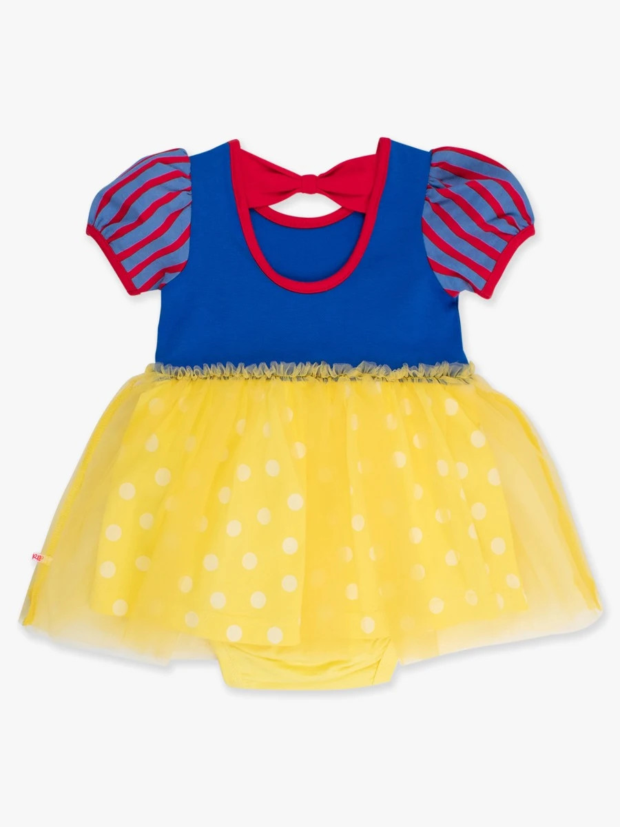 Short Sleeve Princess Bow Twirl Romper | RuffleButts / RuggedButts