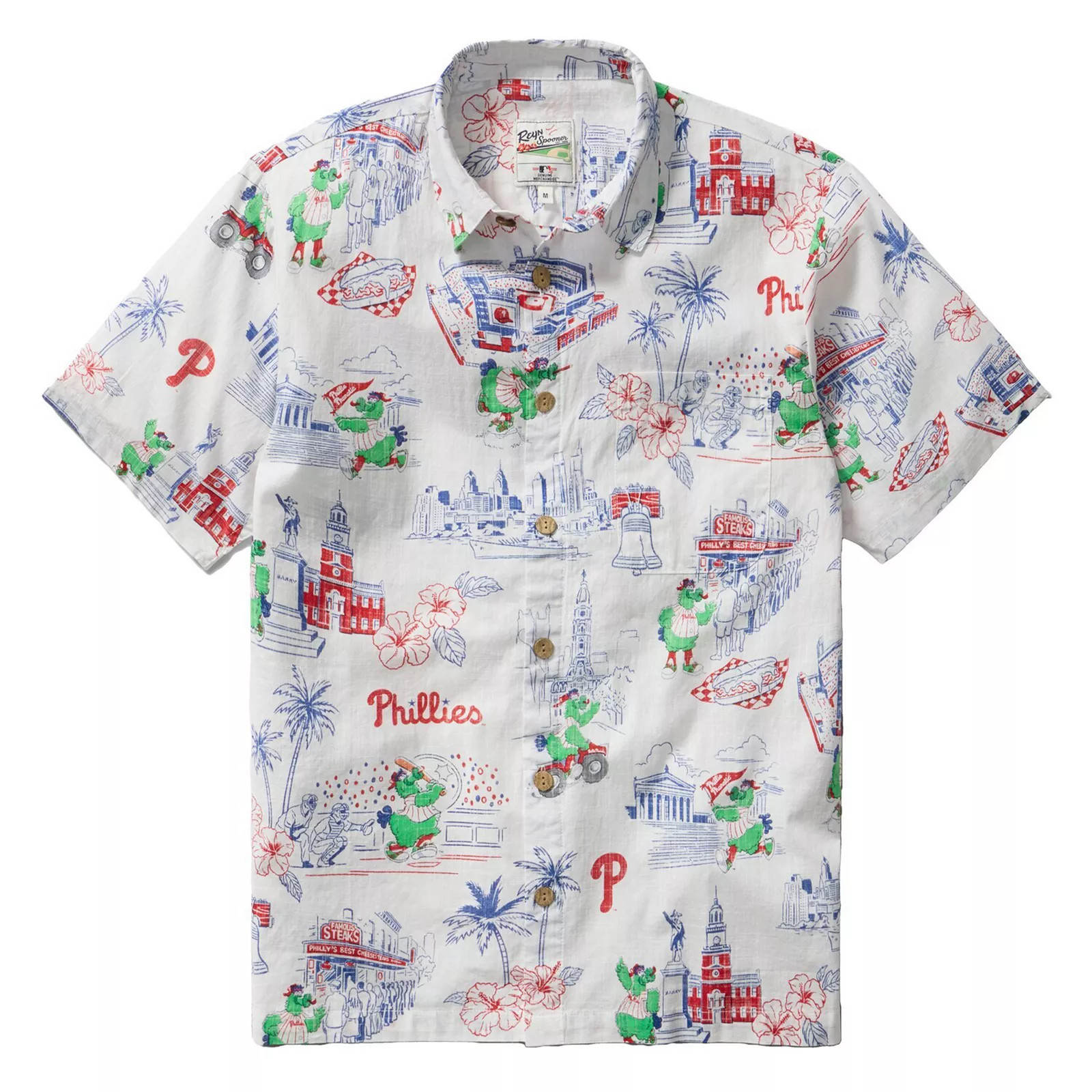 Men's Reyn Spooner White Philadelphia Phillies Scenic Tri-Blend Button-Down Shirt, Size: Small | Kohl's