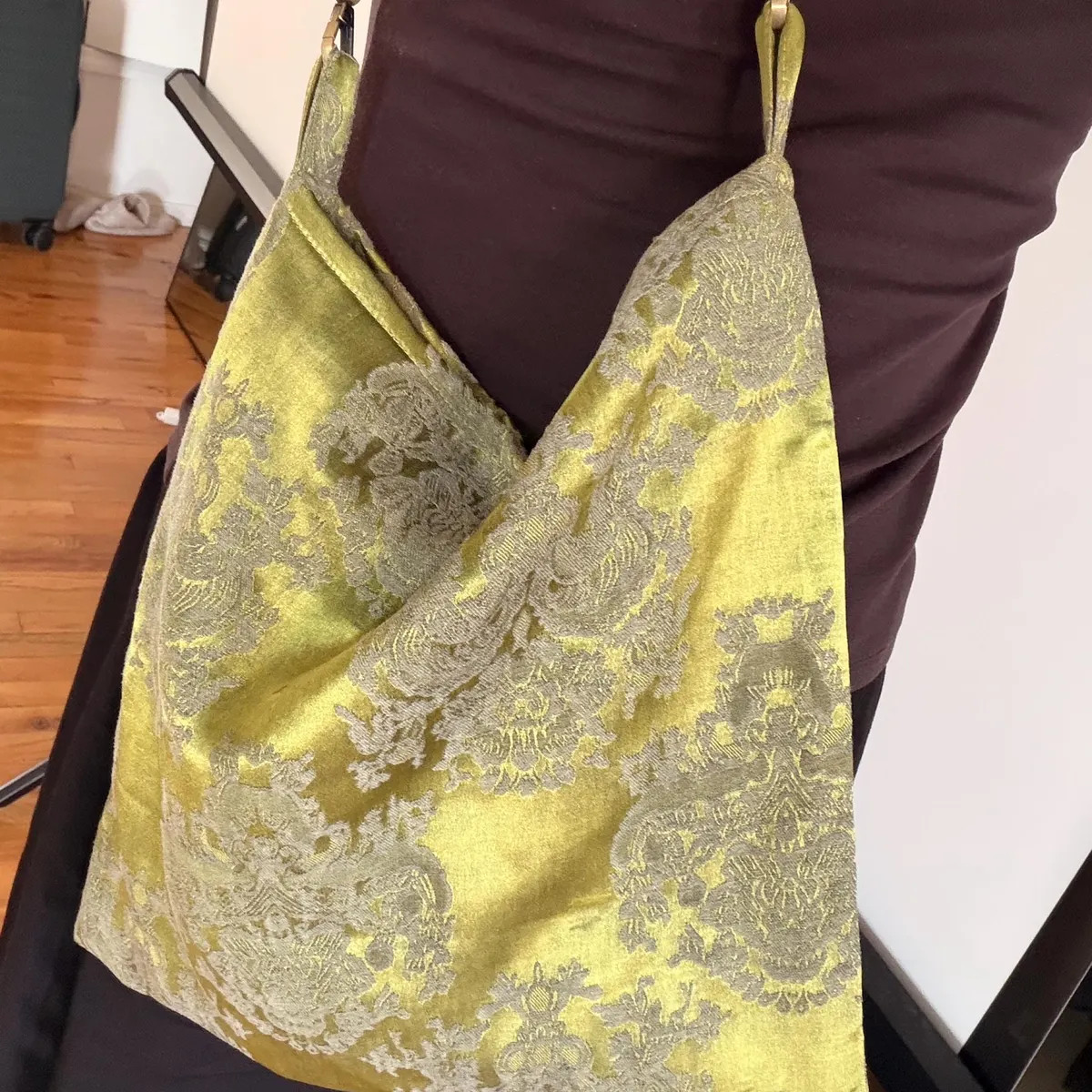 EMPRESS JADE Chinoiserie Shoulder Bag | Chinese Brocade Moss Tote | Chartreuse Green Hobo Purse |... | Etsy (Global)