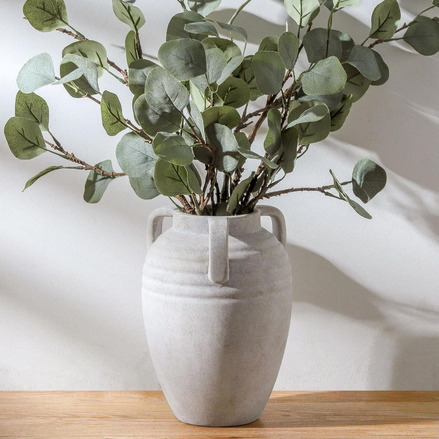 Ceramic Flower Vase Home Decor - 8.7" Farmhouse Flower Vases Rustic Vintage Aesthetic Modern for ... | Amazon (US)