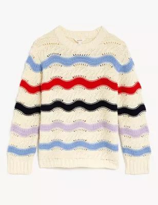 Pure Cotton Striped Round Neck Jumper | Marks & Spencer (UK)