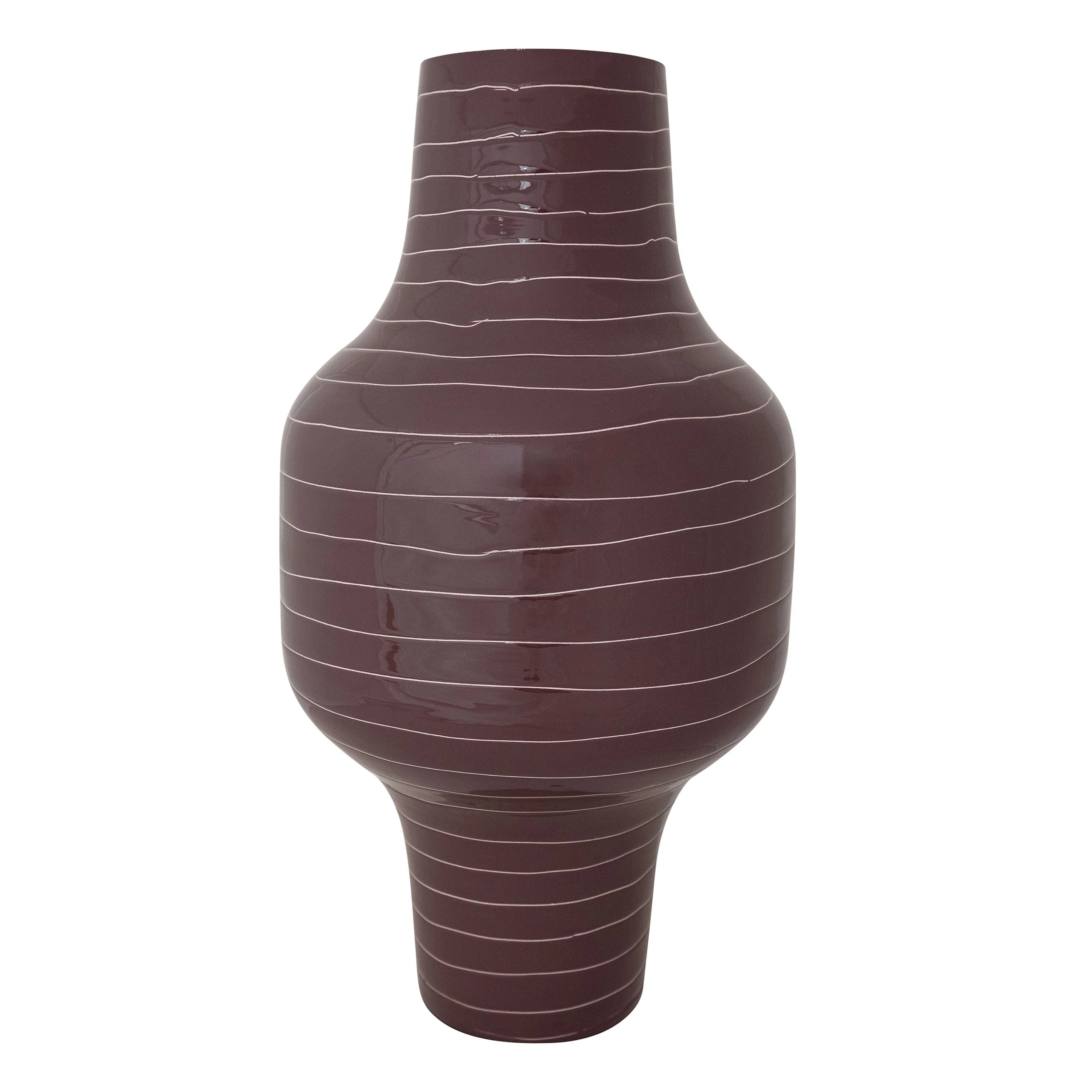 Enameled Metal Indoor/Outdoor Organic Striped Vase | Wayfair North America