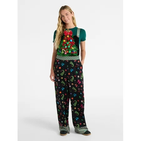 No Boundaries Christmas Tree Jumpsuit, Women’s | Walmart (US)
