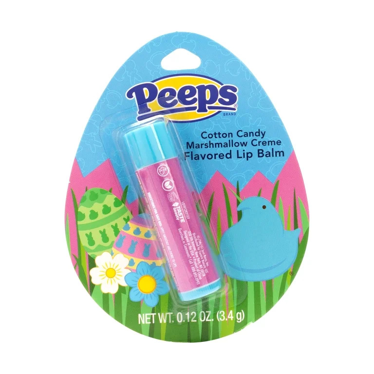 Peeps Single Lip Balm, Blue, Cotton Candy Marshmallow Creme Flavored, 3.4g | Walmart (US)