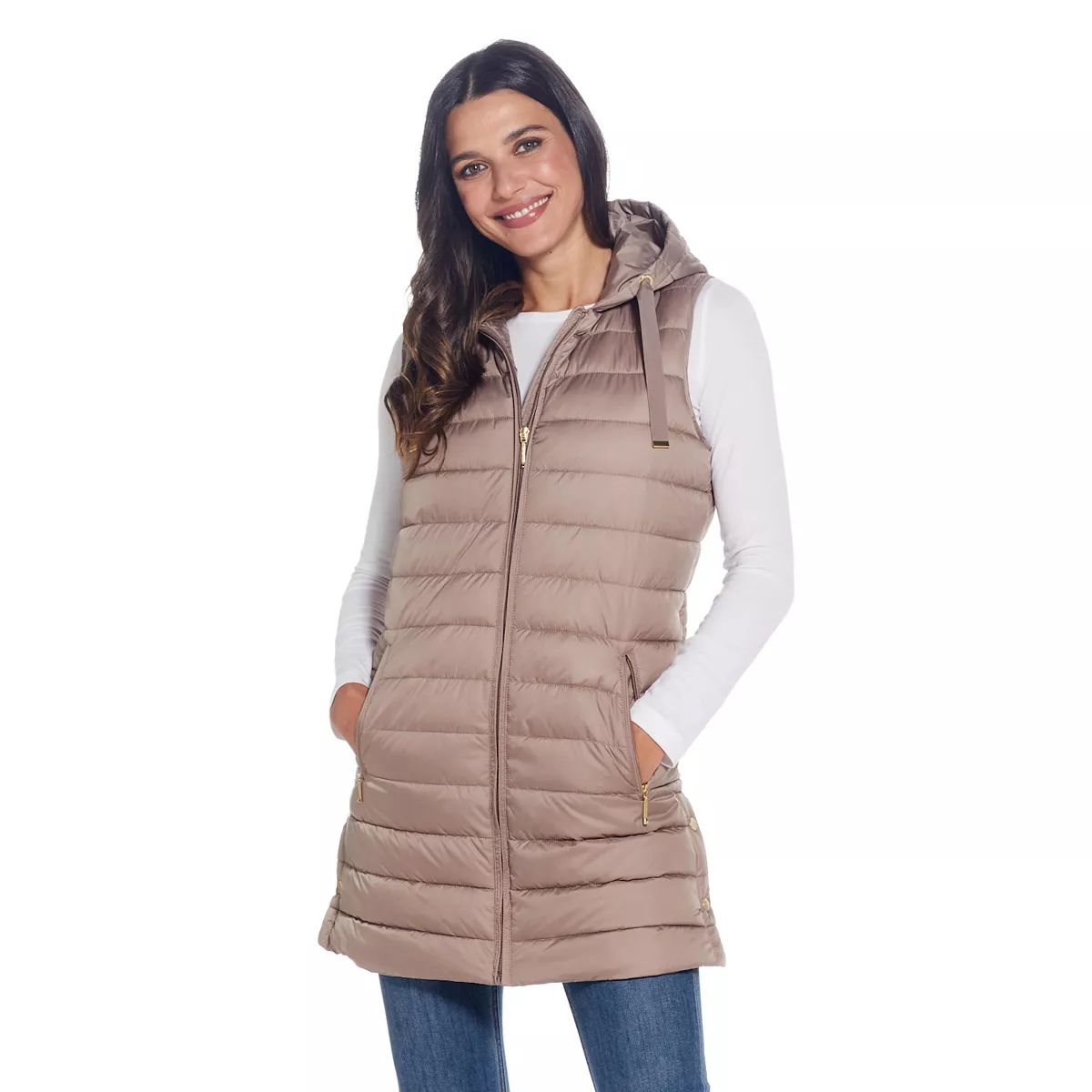 Women's Weathercast Hooded Quilted Long Vest | Kohl's