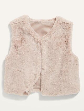 Pink Faux-Fur Cropped Vest for Toddler Girls | Old Navy (US)