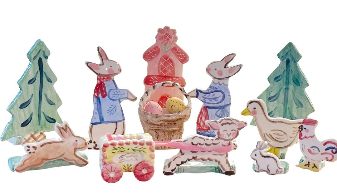Easter Vignette, Easter Decor, Easter Bunnies | Etsy (US)