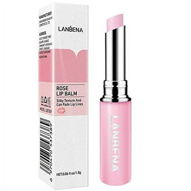LANBENA Rose Lip Balm Natural Extract Fade Lip Lines Nourishing Lip Skin Repair Relieve Dryness L... | Walmart (US)